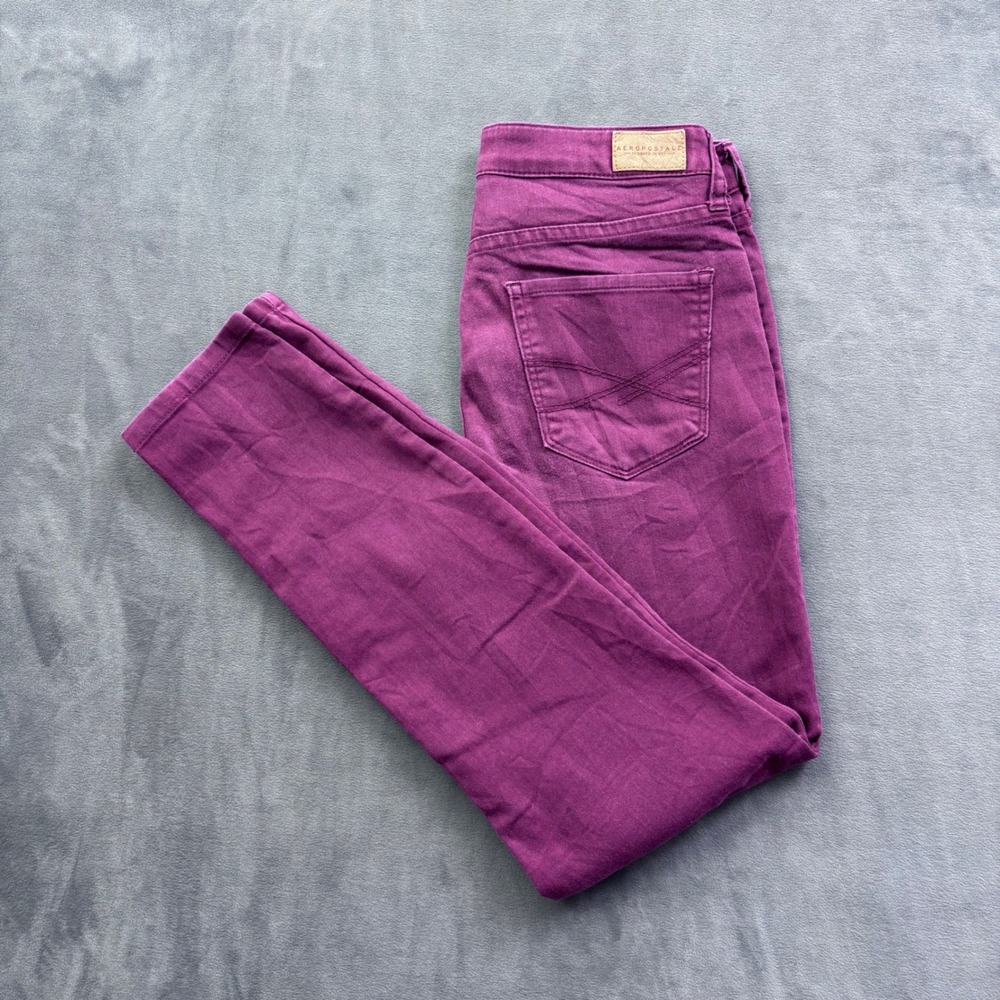 Aeropostale High Waisted Jegging Purple Skinny Pants 4 Regular